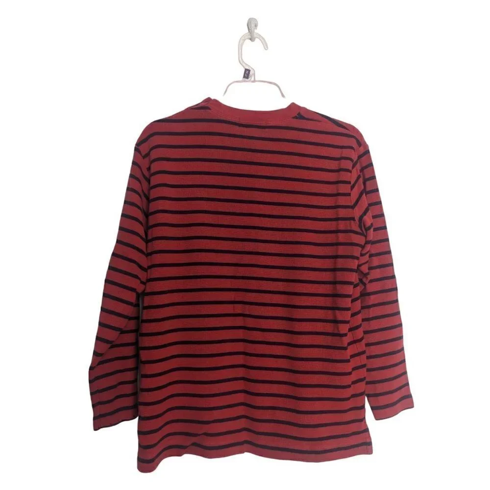 Lauren Ralph Lauren Red Striped Blue Long Sleeve Sweater Gold Crest Women's M - Picture 4 of 6